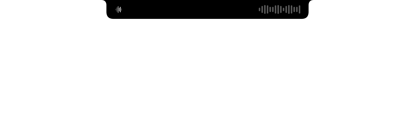 Transcribing in the notch, with dimmed level bars