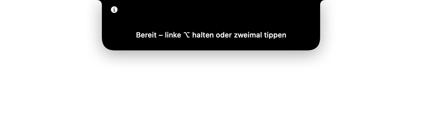 Statusmeldung in der Notch