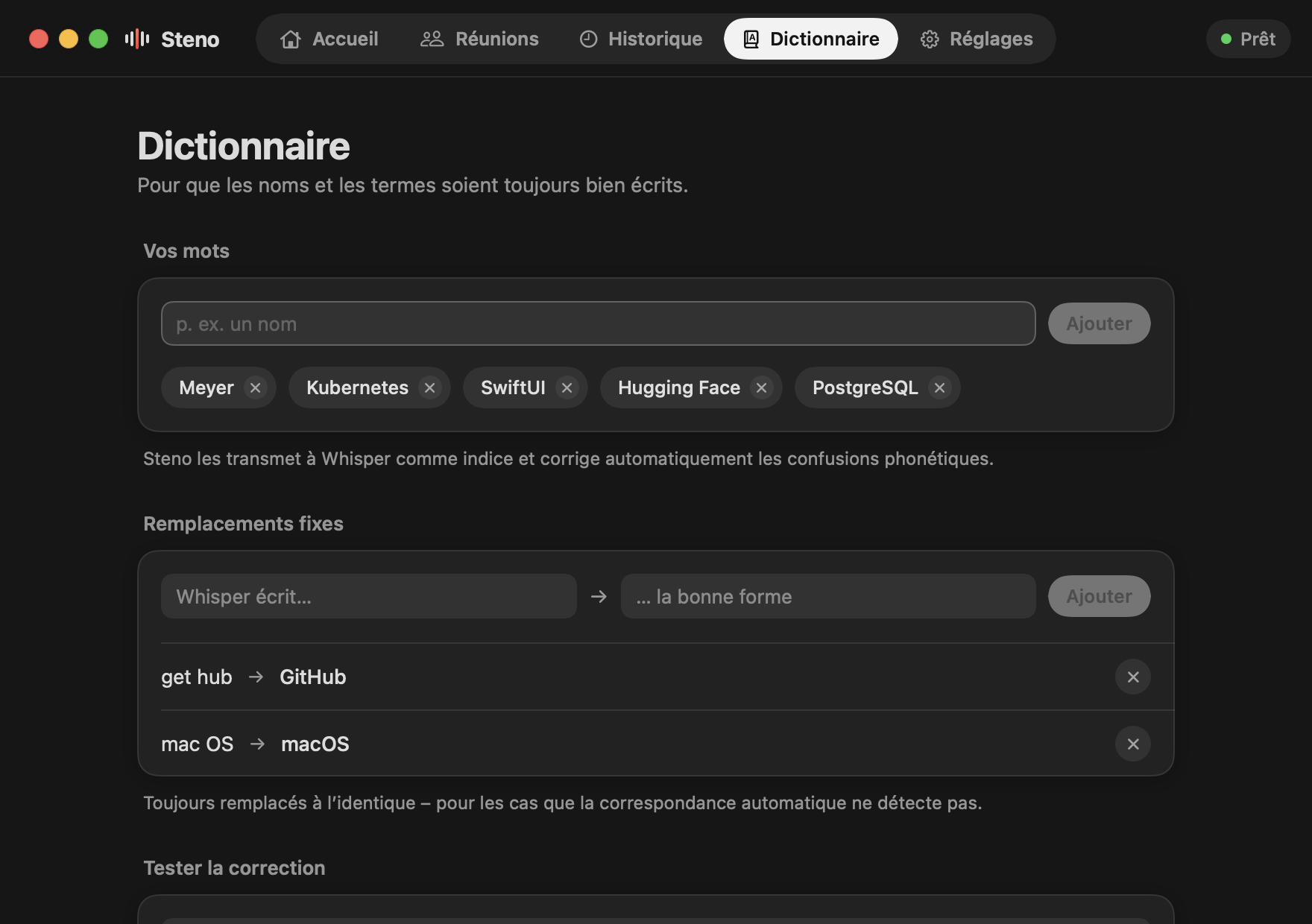 Steno, Dictionnaire en apparence sombre